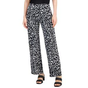 Alfani Black White Wide Leg Pull On Pants Size L